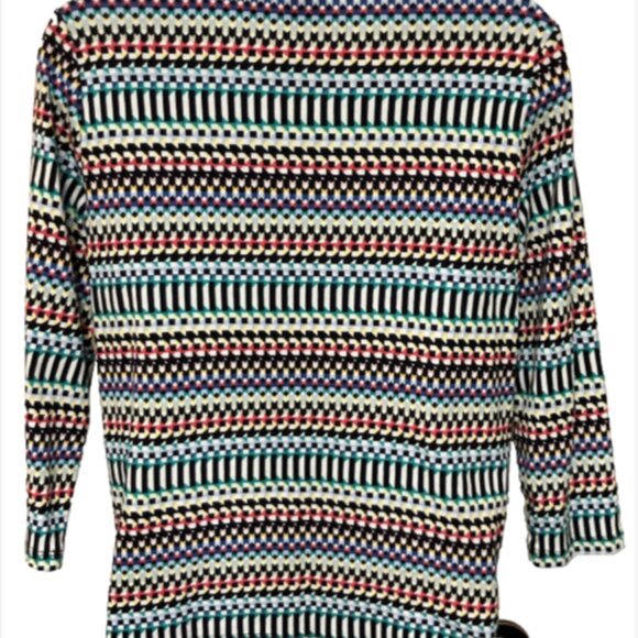 Rafaella Ladies Small Multicolor 3/4 Sleeve round Keyhole neck Blouse - Picture 9 of 14